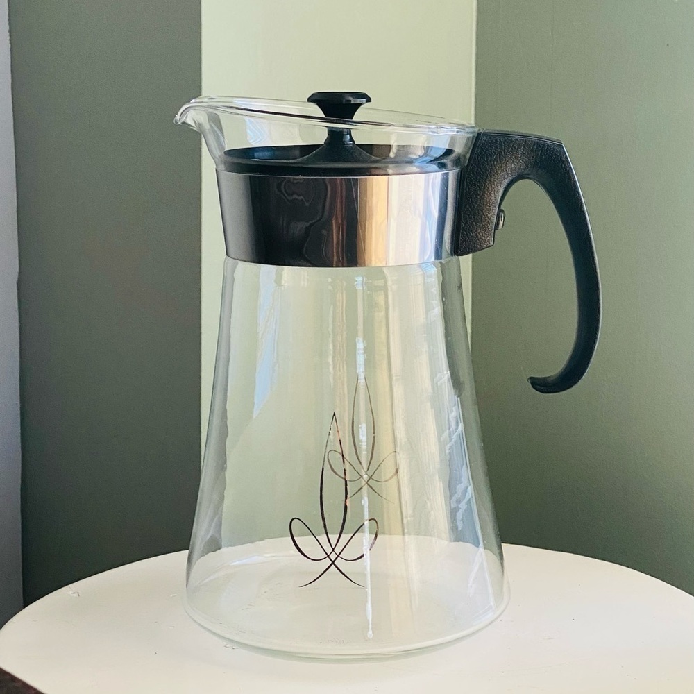 𝅺GLASS pyrex carafe kettle vintage